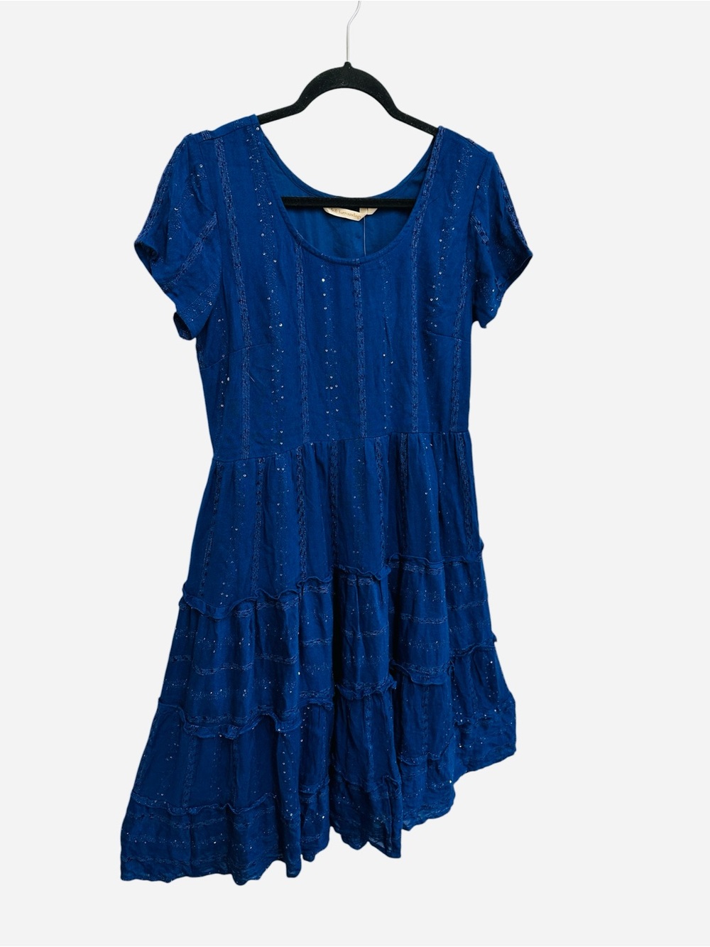 Soft Surroundings Kara Shimmer Dress in blue with sequins Size M Petite NEW - Picture 7 of 12